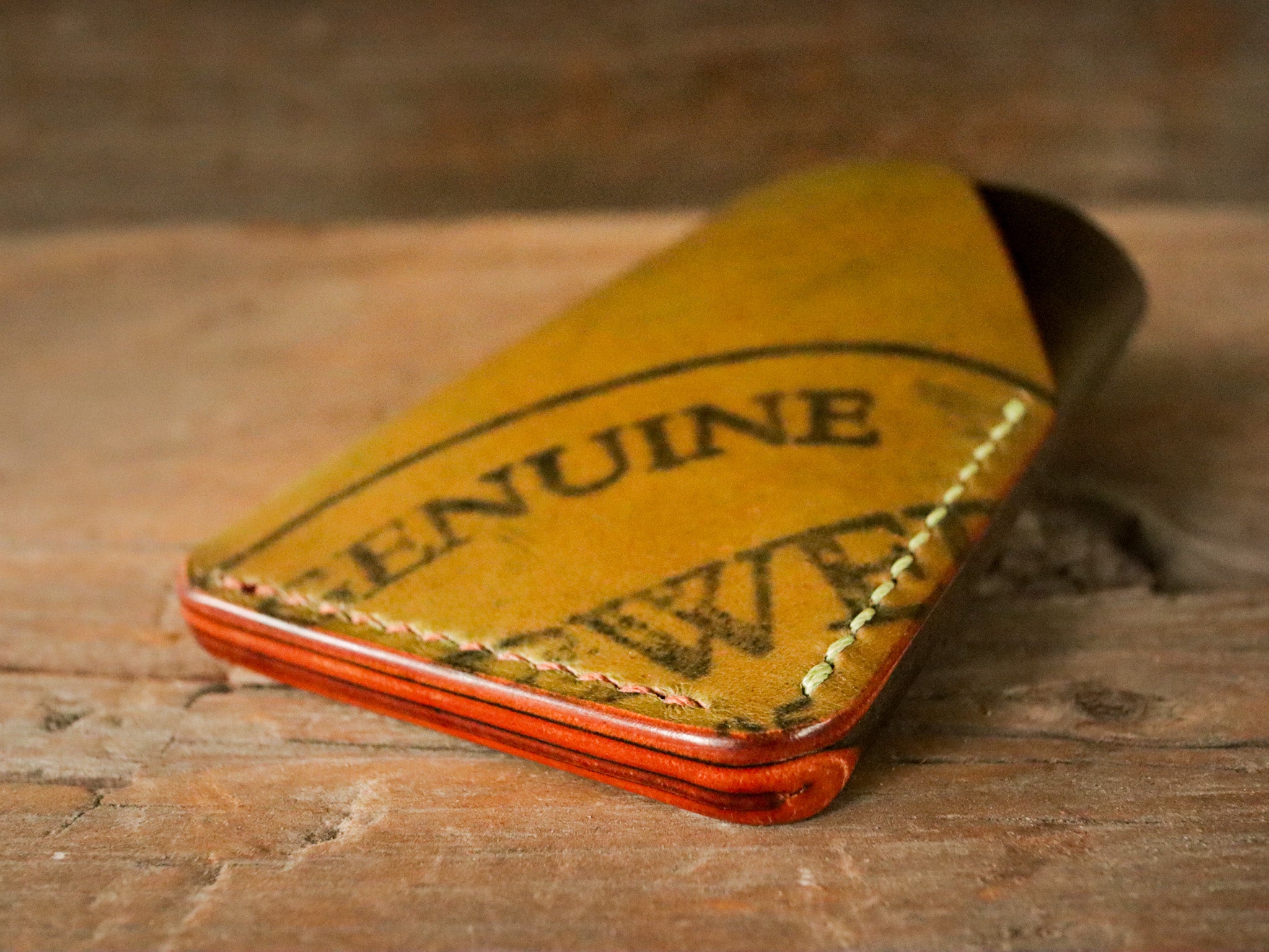 Reverse green and tumbled cognac double wren